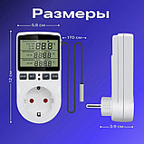 Терморегулятор розетка с таймером и выносным датчиком температуры, фото 4