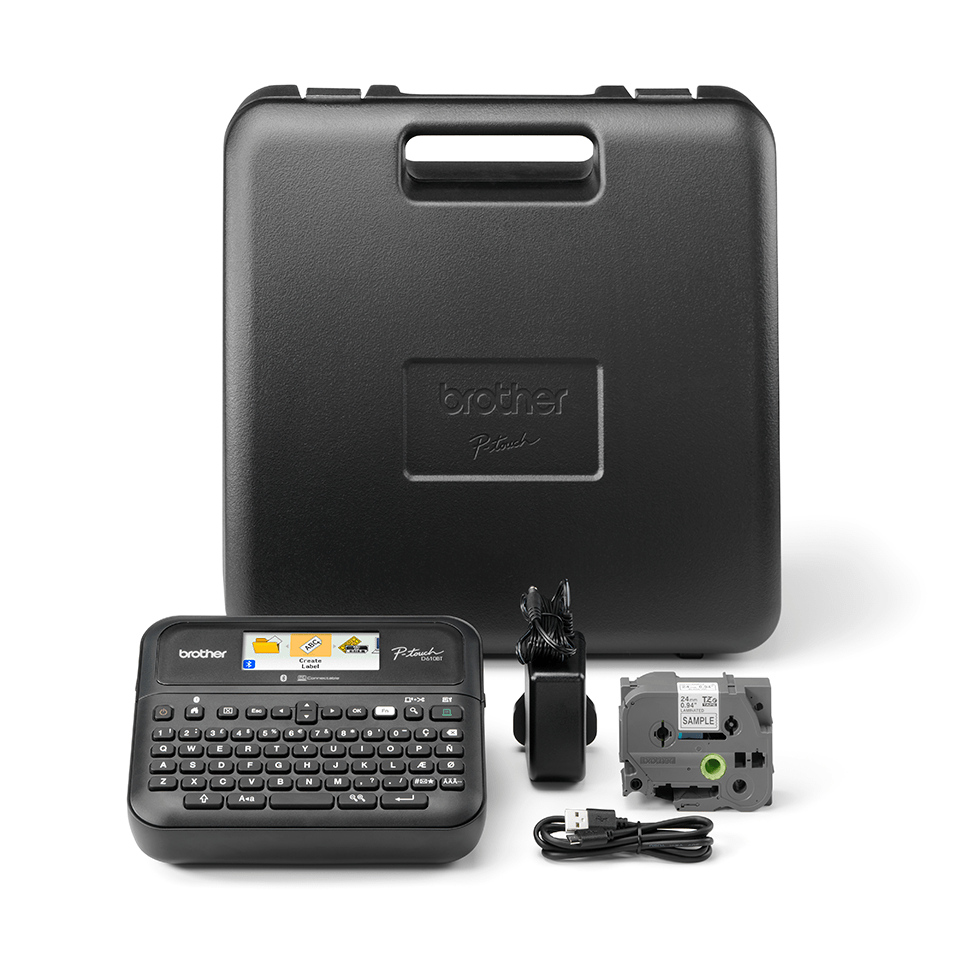 Brother PT-D610BTVP — маркиратор с Bluetooth и кейсом, для электриков, инженеров и офиса