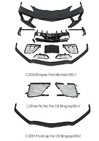Передний бампер Z51 на Stingrey для Chevrolet Corvette C8 2020-2024+ защита бампера рестайлинг
