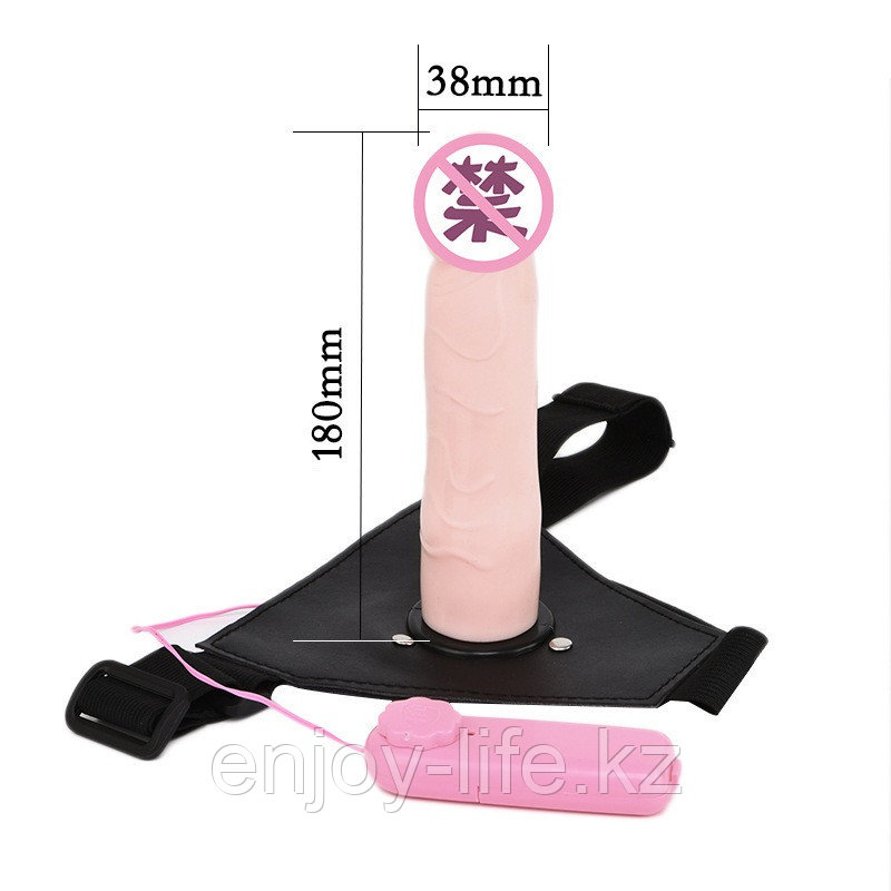 Вибро – страпон, без яичек 180 мм., фото 1