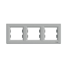 Рамка горизонтальная SE EPH5800361 Asfora 3 постовая алюминий