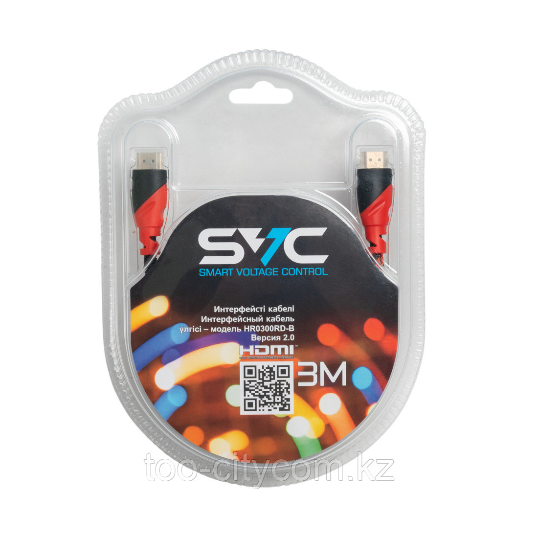 Интерфейсный кабель HDMI-HDMI SVC HR0300RD-B, 30В, Красный, Блистер, 3 м, фото 1