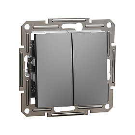 Выключатель двухклавишный SE EPH0300171 Asfora 10AX антрацит