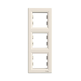 Рамка вертикальная SE EPH5810323 Asfora 3 постовая кремовый