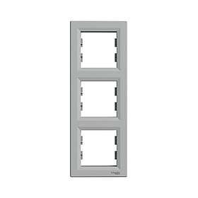 Рамка вертикальная SE EPH5810361 Asfora 3 постовая алюминий