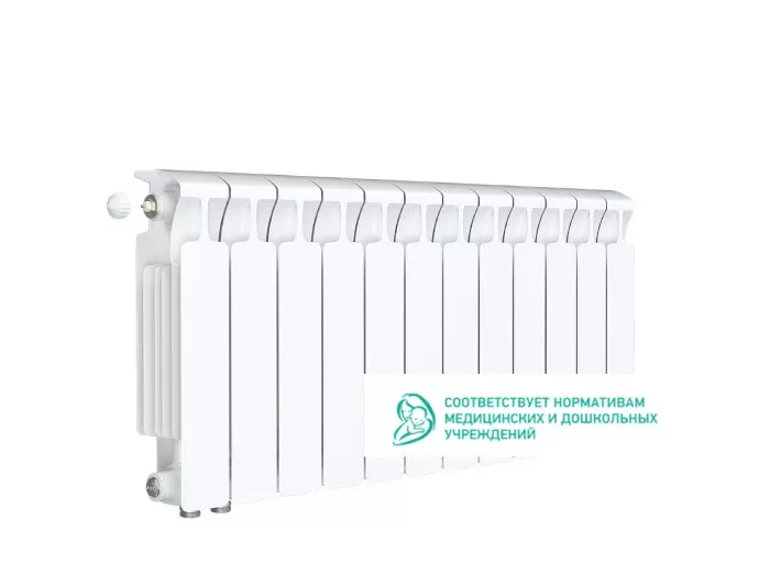 Rifar Monolit Ventil 350 12 секций, нижнее левое подключение (белый)