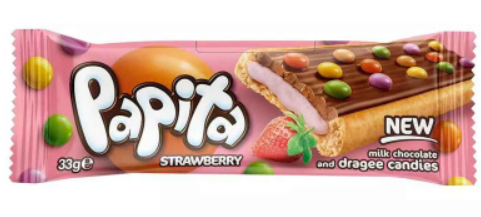 Печенье Papita c клубничной начинкой и драже конфетами 33 гр (24 шт. в упаковке) / Solen / Турция