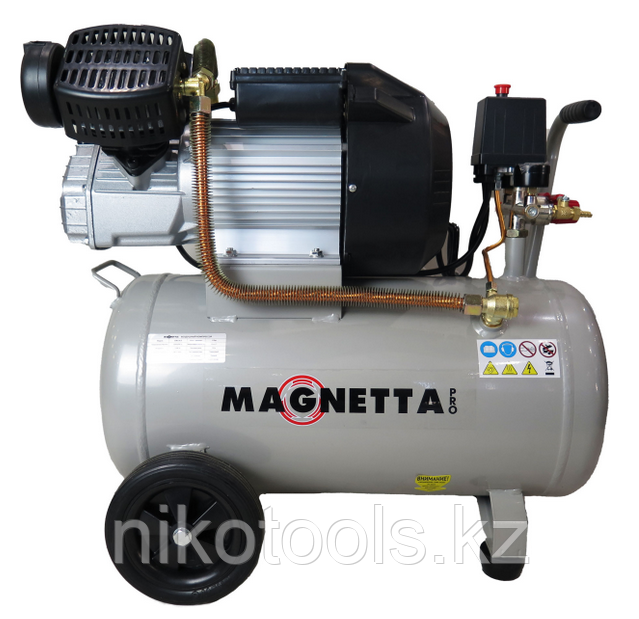 Magnetta, SZB0.34/8-40L, Компрессор воздушный поршневой масляный с прямым приводом, двухцилиндровый