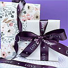 Лента подарочная "Love" (Фиолетовая с серебристым нанесением) 20мм х 1м., фото 3