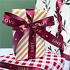 Лента подарочная "Love" (Бордовая с золотым нанесением) 20мм х 1м., фото 3