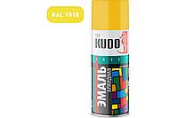 Эмаль универсальная Kudo, жёлтая, глянцевая, 520 мл/270 г