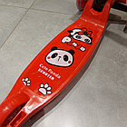 Трехколесный Складной Детский Самокат "Scooter - Cute Panda". От 2 до 5 лет. Регулируемая высота. Красный., фото 5