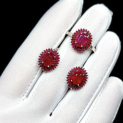 Комплект с натуральными Рубинами