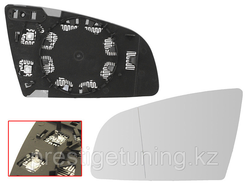 Стекло зеркало левая (L) на Audi A3 2003-08 Обогрев асферическое (SAT TW)
