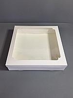 Коробка с окном 35,5*35,5*8см крышка с коном + дно белая