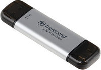 Transcend TS1TESD310S Жесткий диск внешний SSD 1TB, ESD310, USB Type-A и Type-C, Silver
