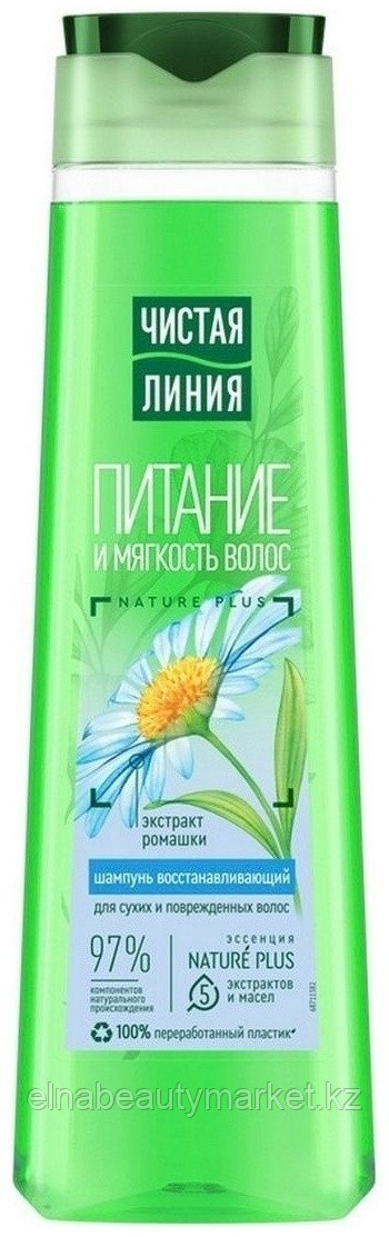ЧИСТАЯ ЛИНИЯ Питание и мягкость с экстрактом ромашки шампунь 400 мл