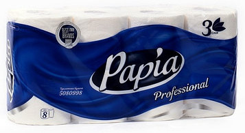 Туалетная бумага Papia Professional,3х слойная 8рулонов