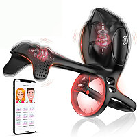 Интимная игрушка эрекционное кольцо Monster Lock 18 режимов, управление с телефона USB зарядка. 2 вибро мотора IP68