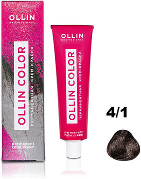 Ollin Professional Color 4/1 шатен пепельный крем-краска 60 мл