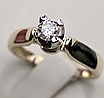 Золотой набор с бриллиантами (кольцо 17р  0.23Сt  SI1/I VG - Cut, серьги 0.46Ct I1/I, VG), фото 3