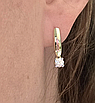 Золотой набор с бриллиантами (кольцо 17р  0.23Сt  SI1/I VG - Cut, серьги 0.46Ct I1/I, VG), фото 4