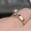 Золотой набор с бриллиантами (кольцо 17р  0.23Сt  SI1/I VG - Cut, серьги 0.46Ct I1/I, VG), фото 6