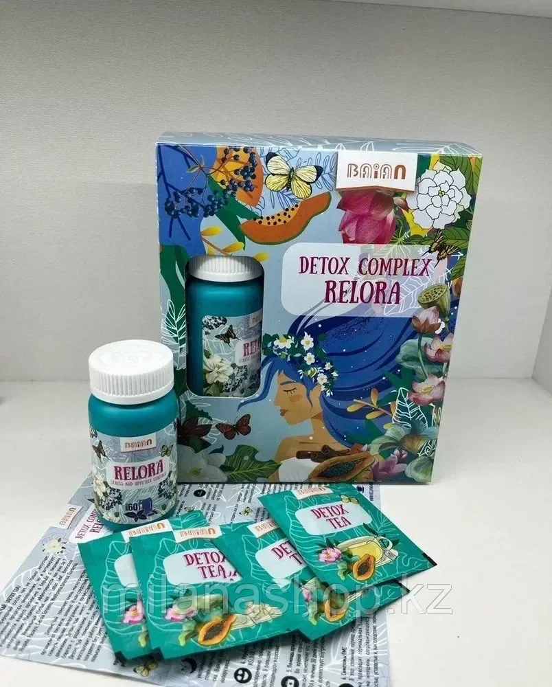 Detox complex Relora Ананас ( 60 капсул + 30 пакетиков чая ) для похудения