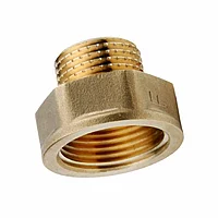 Переход латунный никелированный, D_1: 1" мм, D_2: 1/2" мм, Способ прис.: внутренняя-наружная резьба