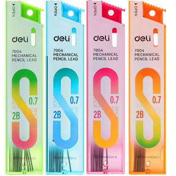 Грифели DELI для механических карандашей, 0,7 мм, 2В