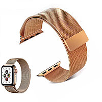 Ремешок металлический для смарт часов 42-44 мм. на магните цвет золотистый