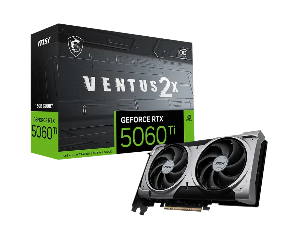 Видеокарта MSI GeForce RTX 5060 Ti 16G VENTUS 2X OC PLUS  16Gb GDDR7, фото 1