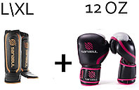 Sanabul Комплект шингард и перчатки для бокса SAN-L/XL-12oz коричневый