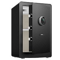 Сейф мебельный DELI "ET632" биометрический + электронный замок+ключ, 380х360х600 мм, 25 кг, черный