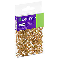 Скрепки 32мм, Berlingo, 100шт., ПВХ упак., европодвес, золото