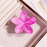 Заколка краб для волос "Гавайский цветок" 8х4 см фиолетовая