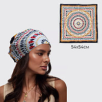 Бандана платок с яркими узорами 54х54см разноцветная