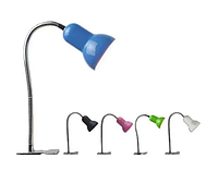 Настольная лампа на прищепке гнущаяся металлическая E27 в ассортименте