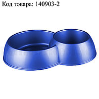 Миска для кошек и собак двойная М3941 синяя