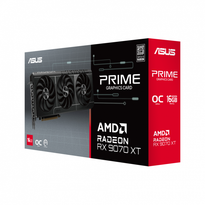 Видеокарта ASUS PRIME-RX9070XT-O16G 16Gb GDDR6 BOX