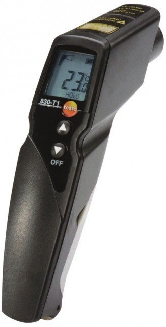 Testo 830-T1, Инфракрасный термометр с 1 точеным лазерным целеуказателем, настр. сигнальными значениями и функцией сигнала тревоги