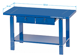 Верстак слесарный, 2 подвесных ящика TT2