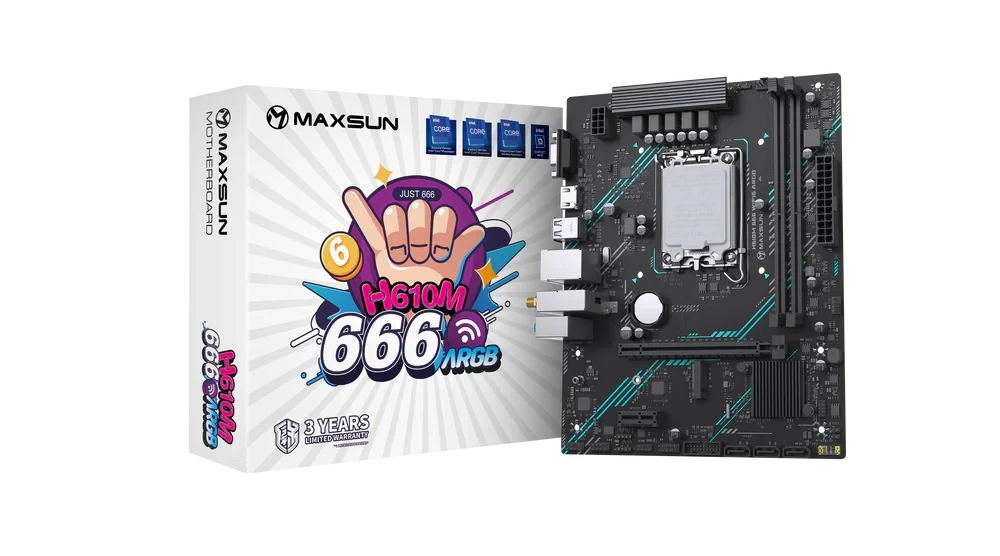 Материнская плата MAXSUN H610M 666 WiFi6 ARGB