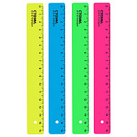 Линейка СТАММ "Neon" 16 см, неоновые цвета