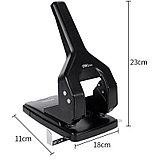 Дырокол DELI "0160", до 60 листов, металлический корпус, черный, фото 6