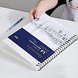 Скетчбук DELI "Finenolo ", А4, 60 л., 160 г/кв.м., жесткая подложка, на боковой спирали, фото 2