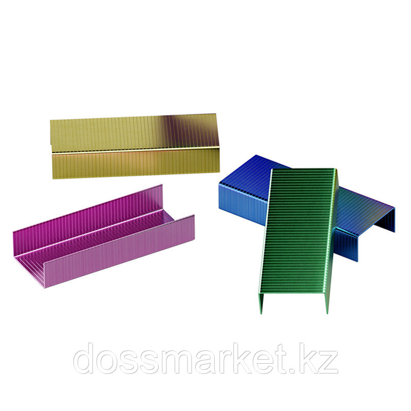 Скобы BERLINGO для степлера №10 (20 листов), цветные, 1000 шт/кор, фото 1