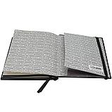 Записная книжка Berlingo "DoubleBlack", А5 80 л., кожзам, черный срез, черная, с рисунком, клетка, фото 7