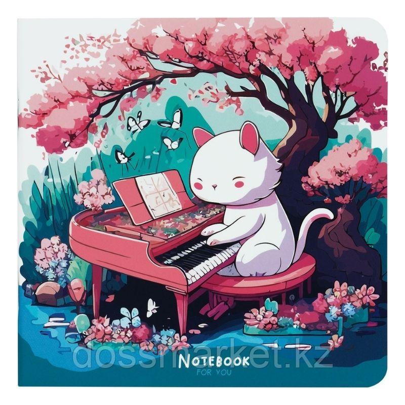 Записная книжка MESHU "Cat`s symphonie"170х170 мм, 40 л, soft-touch, без линовки, 80г/м2, на скрепке, фото 1