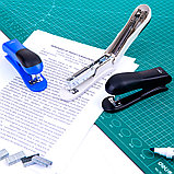 Степлер DELI "0355" до 20 листов + скобы + антистеплер в наборе,  ассорти, фото 6